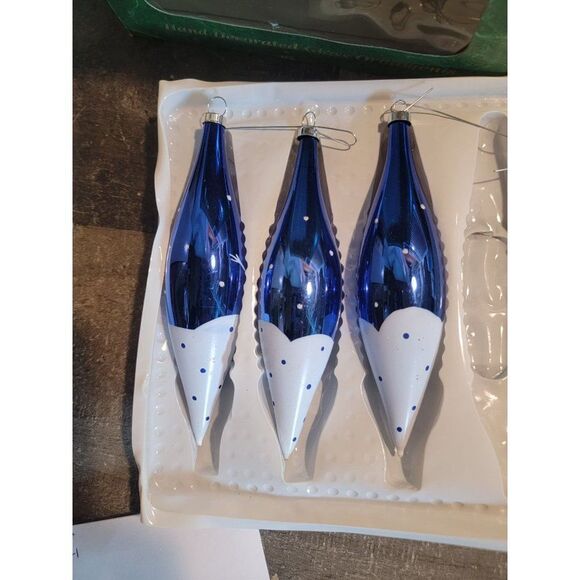 Christmas trimmeries Bradford Snowman blue long sickle ornament Xmas Decor set - Picture 6 of 6